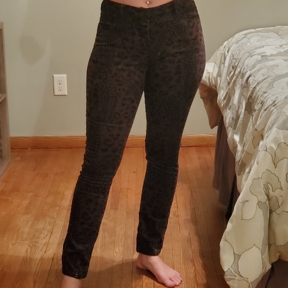 Leopard print jeans